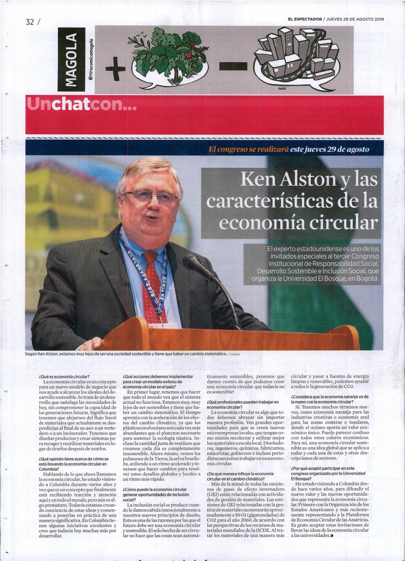 Ken Alston y las características de la economía circular - Universidad El Bosque