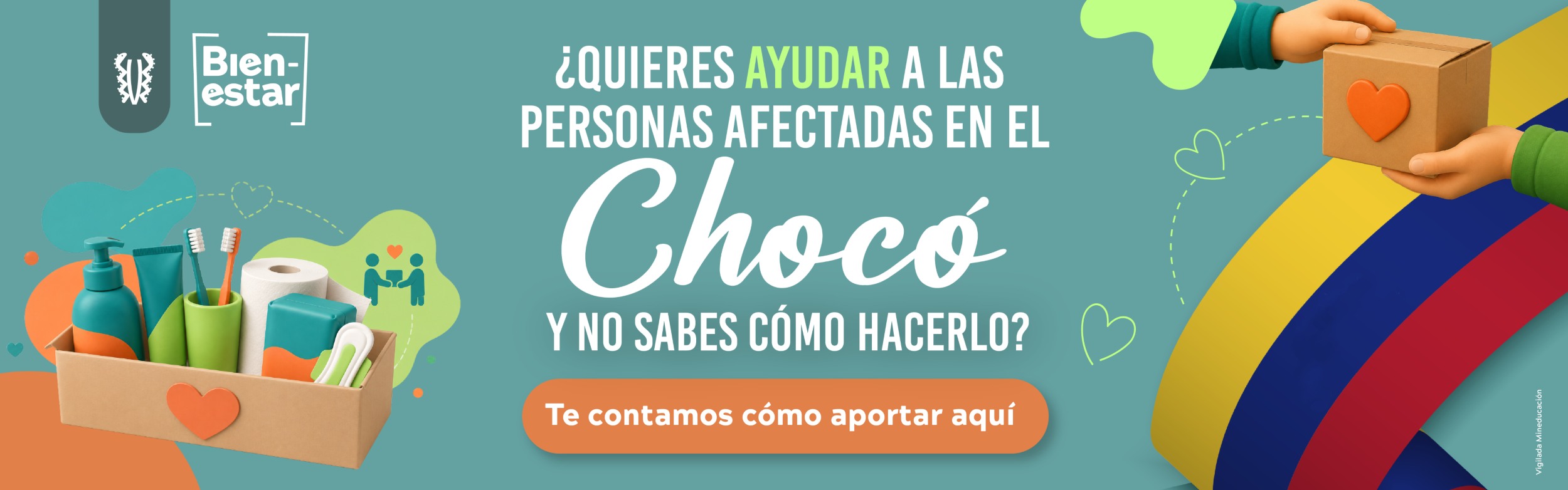 Imagen invitando a donar a las personas afectadas en el Chocó