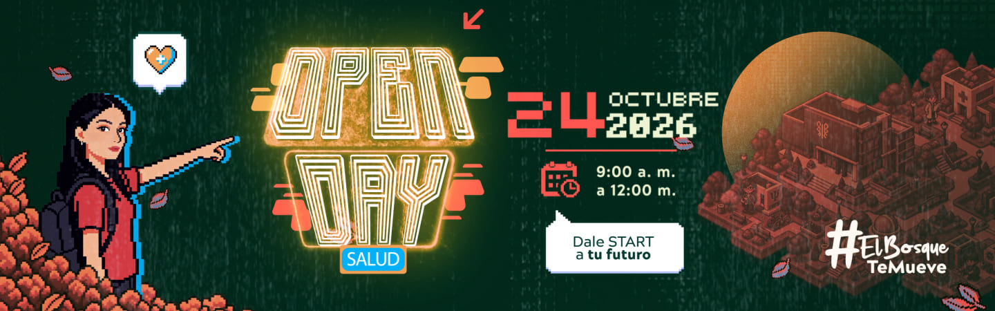 Publicidad que promueve el Open Day, con información sobre horarios y actividades programadas.
