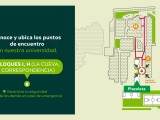 Imagen que muestra los puntos de encuentro de los bloques I - H de la Universidad El Bosque