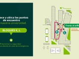 Imagen que muestra los puntos de encuentro de los bloques K y L de la Universidad El Bosque