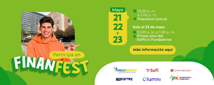 Poster de evento Finanfest. 21, 22 y 23 de mayo de 2026