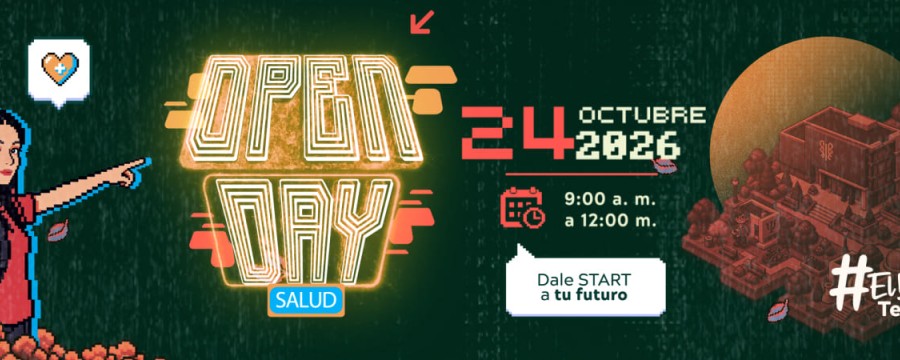 Publicidad que promueve el Open Day, con información sobre horarios y actividades programadas.