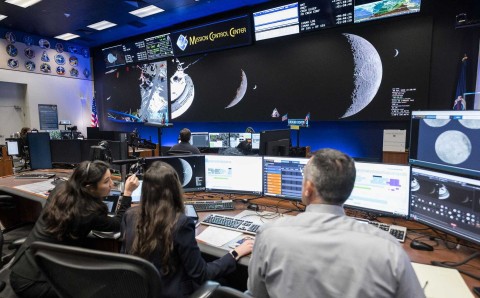 Centro de Control de Misiones Christopher C. Kraft Jr. del Centro Espacial Johnson de la NASA.
